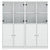 Bookcase with Doors White 136x37x142 cm Engineered Wood