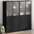 Bookcase with Doors Black 136x37x142 cm Engineered Wood