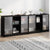Bookcase with Doors Black 204x37x75 cm Engineered Wood
