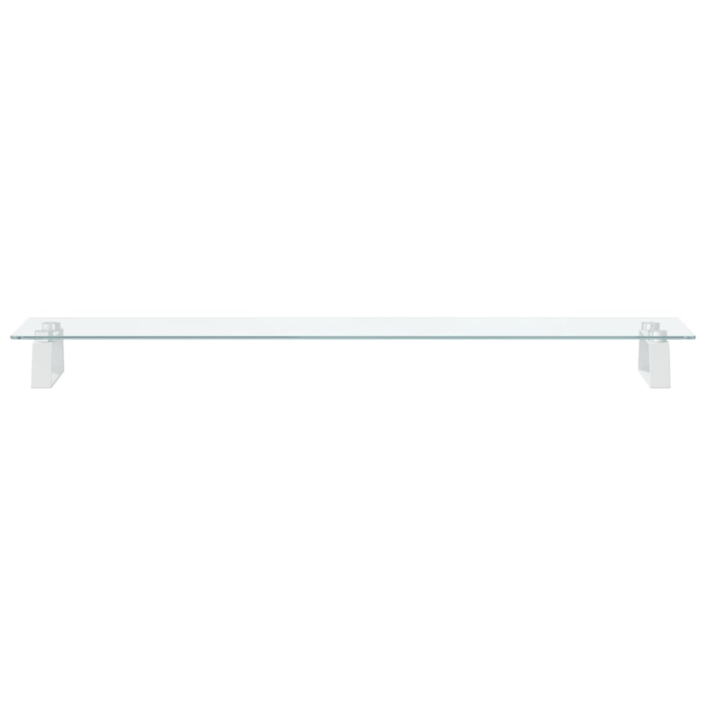 Monitor Stand White 100x20x8 cm Tempered Glass and Metal