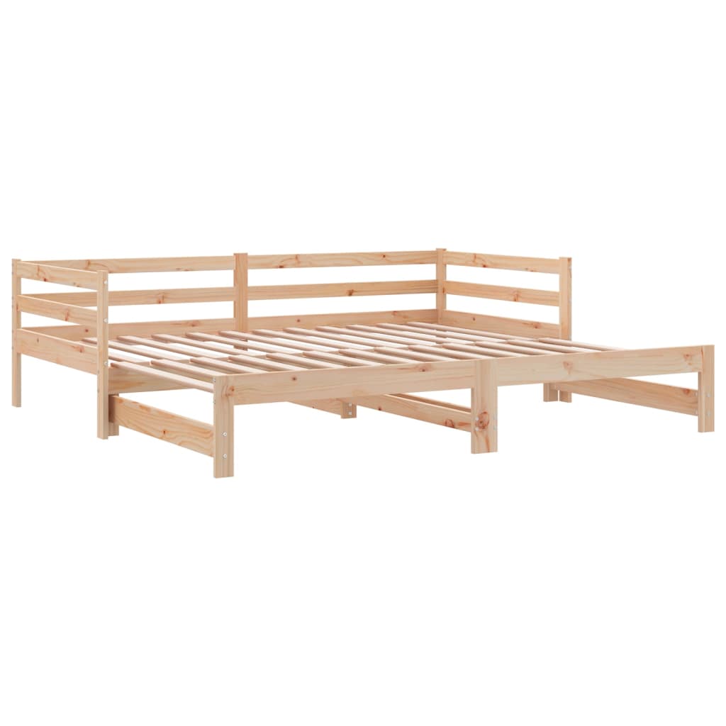 Day Bed with Trundle without Mattress 90x190 cm Solid Wood