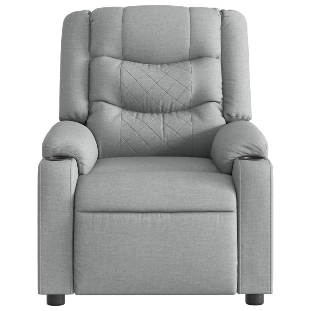Electric Massage Recliner Chair Light Grey Fabric