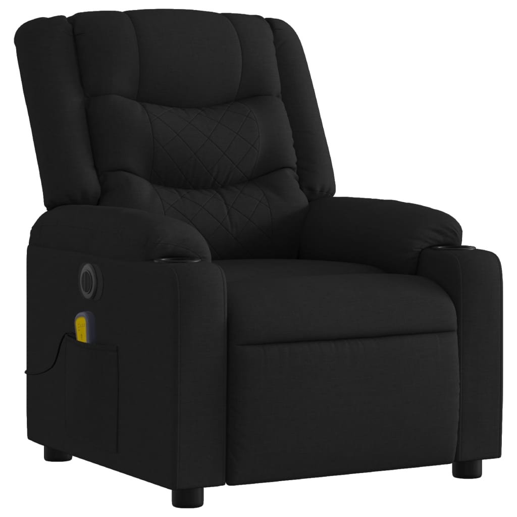 Electric Massage Recliner Chair Black Fabric