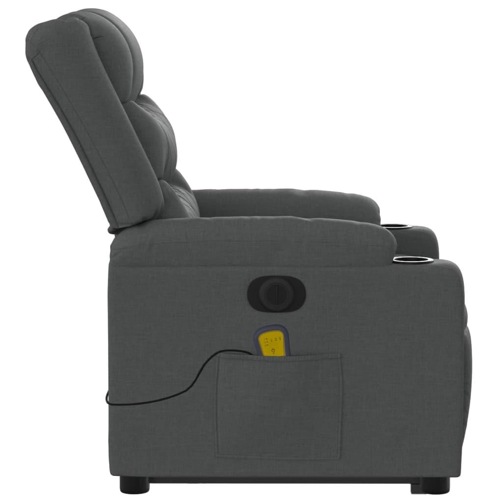 Electric Stand up Massage Recliner Chair Dark Grey Fabric