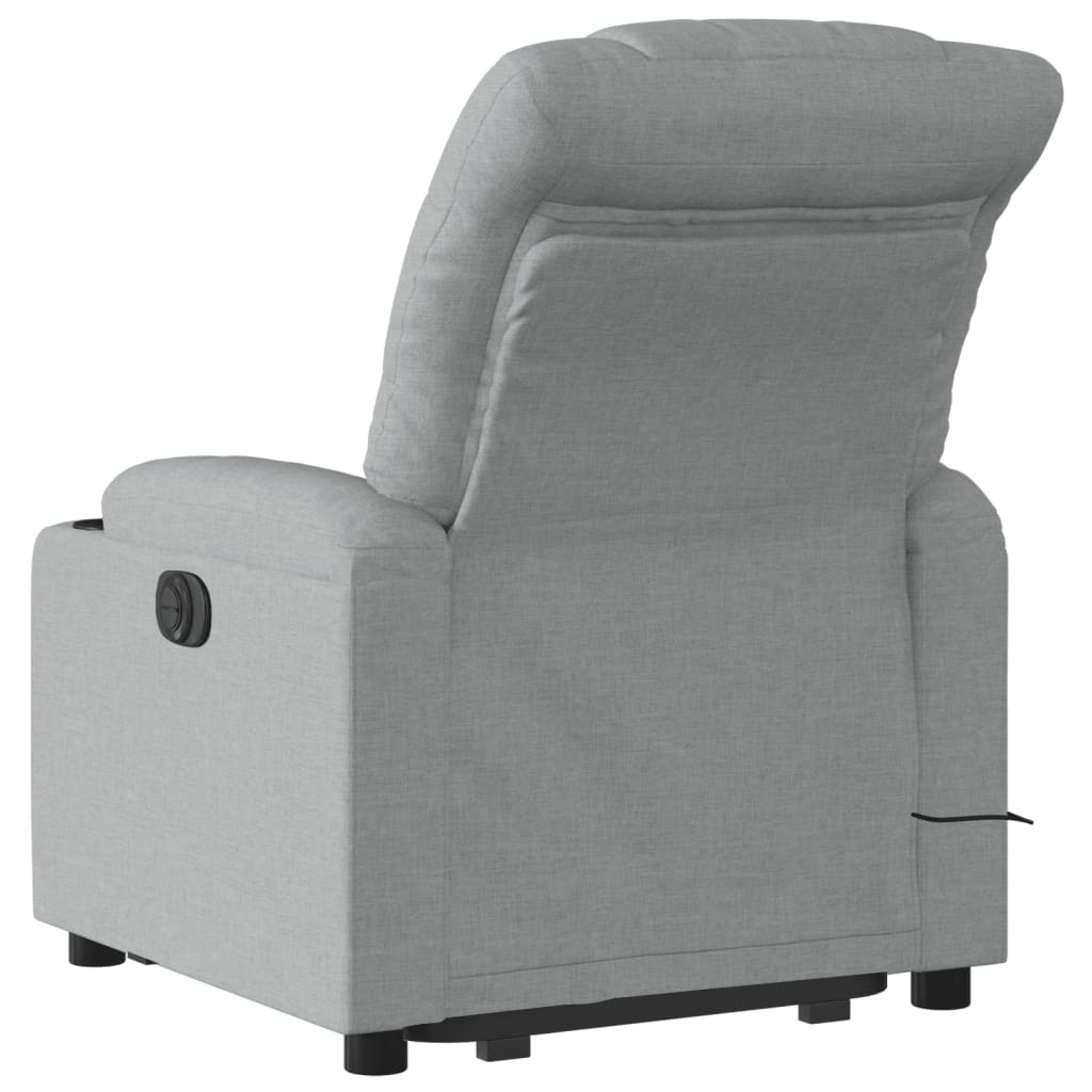 Stand up Massage Recliner Chair Light Grey Fabric