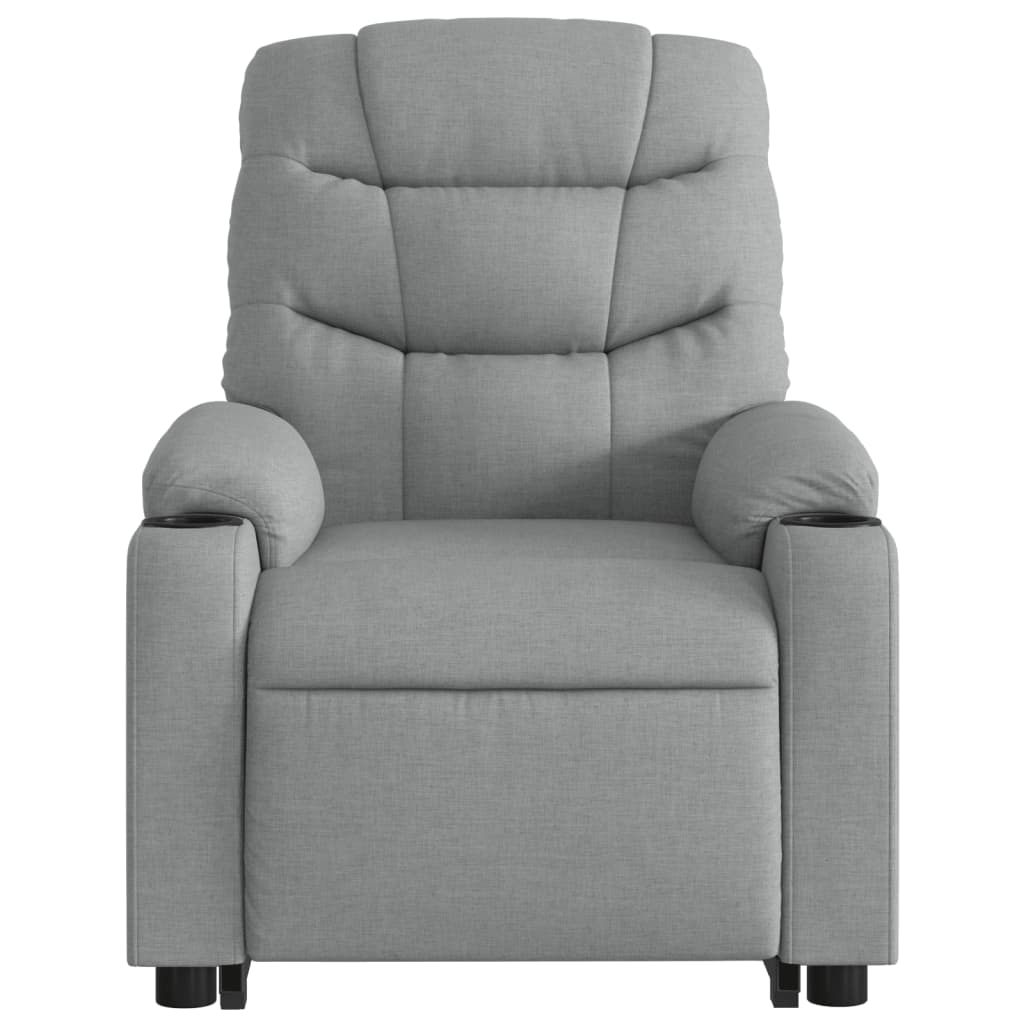 Stand up Massage Recliner Chair Light Grey Fabric
