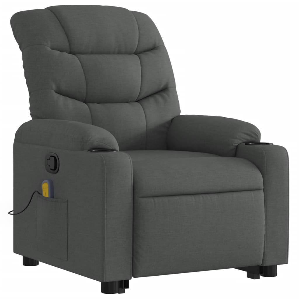 Stand up Massage Recliner Chair Dark Grey Fabric