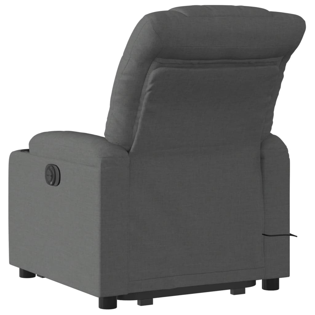 Stand up Massage Recliner Chair Dark Grey Fabric