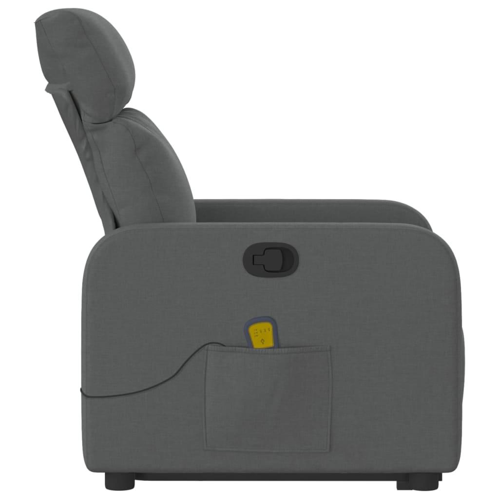 Stand up Massage Recliner Chair Dark Grey Fabric