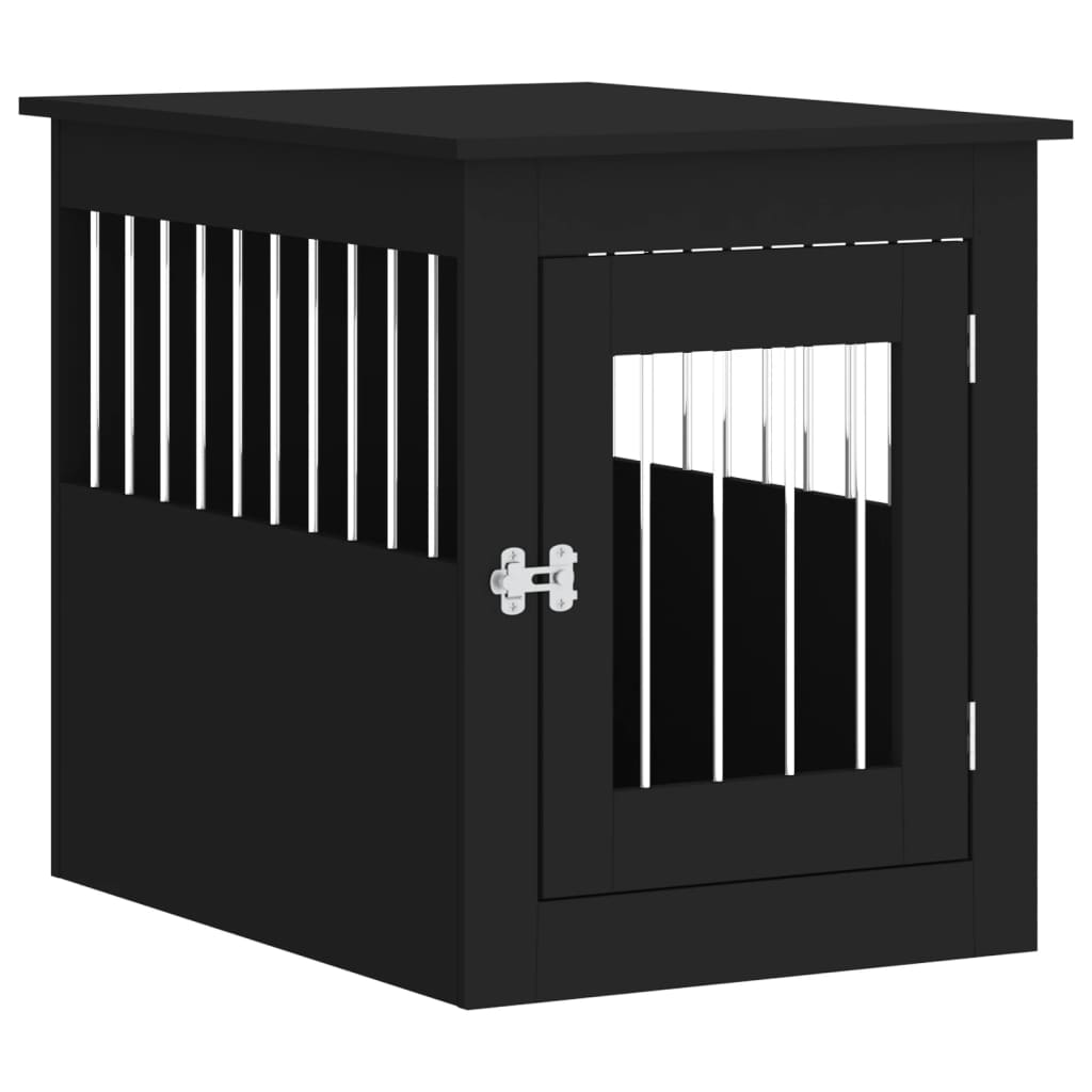 Dog Crate Furniture Black 55x75x65 cm Engineered Wood