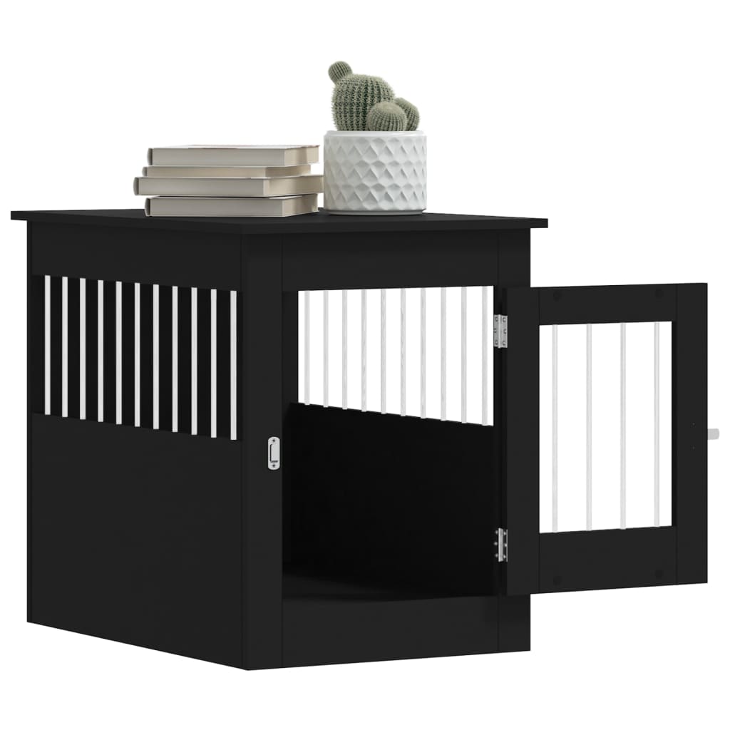 Dog Crate Furniture Black 55x80x68 cm Engineered Wood