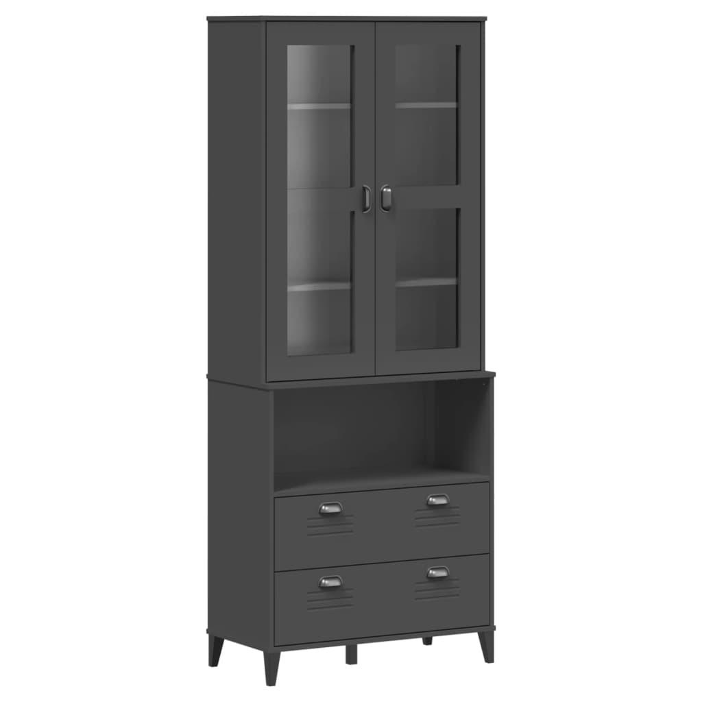 Highboard VIKEN Anthracite Grey 80x40x200 cm Solid Wood Pine