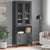 Highboard VIKEN Anthracite Grey 80x40x200 cm Solid Wood Pine