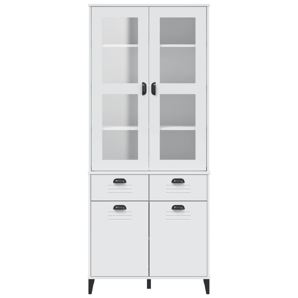 Highboard VIKEN White 80x40x190 cm Solid Wood Pine