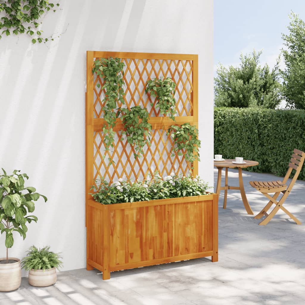 Planter with Trellis 100x32x165 cm Solid Wood Acacia