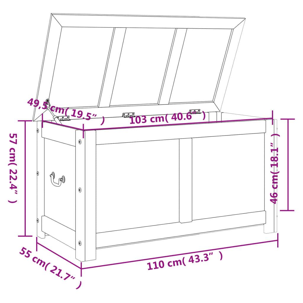 Storage Chest with Lid Brown Solid Wood Acacia