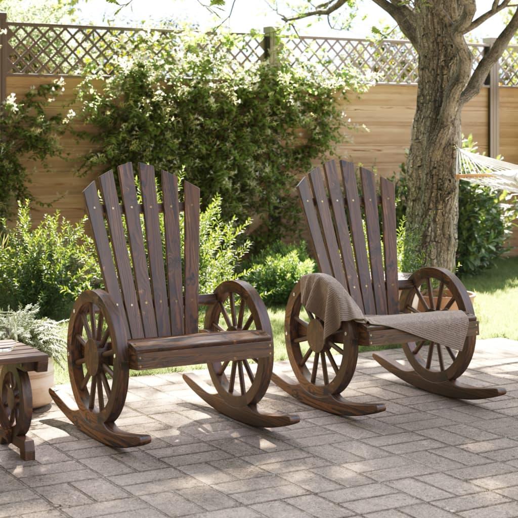 Rocking Adirondack Chairs 2 pcs Solid Wood Fir