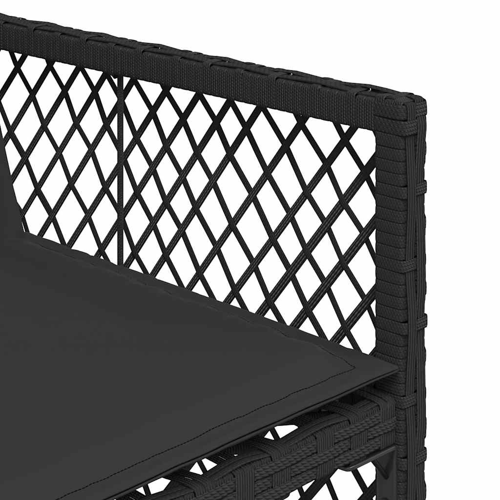 Garden Chairs with Cushions 4 pcs Black Poly Rattan