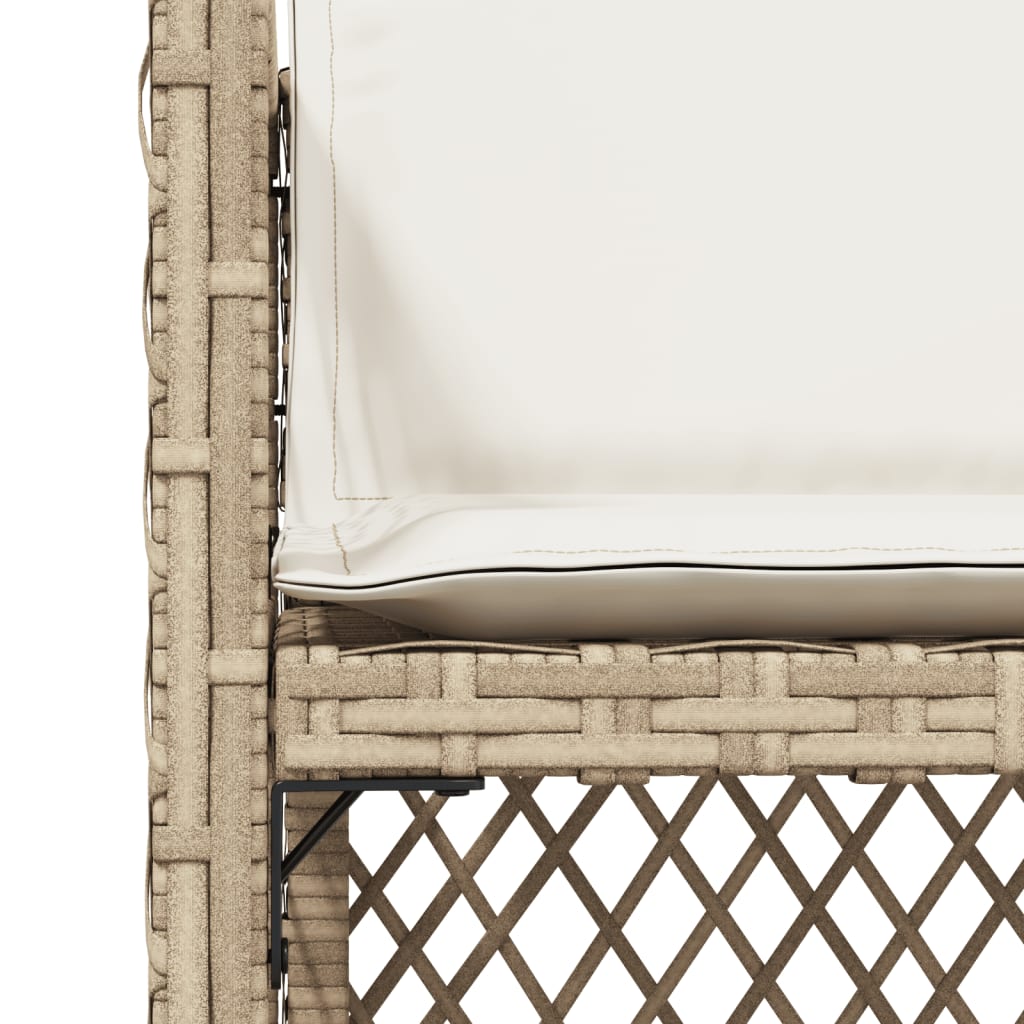 Garden Chairs with Cushions 4 pcs Beige Poly Rattan