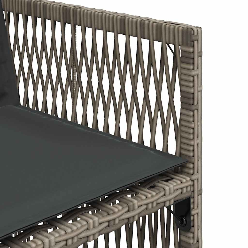 Garden Chairs with Cushions 4 pcs Grey Poly Rattan