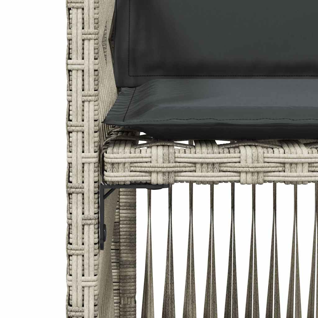 Garden Chairs with Cushions 4 pcs Light Grey Poly Rattan