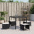 Garden Stools with Cushions 4 pcs Black 41x41x36 cm Poly Rattan