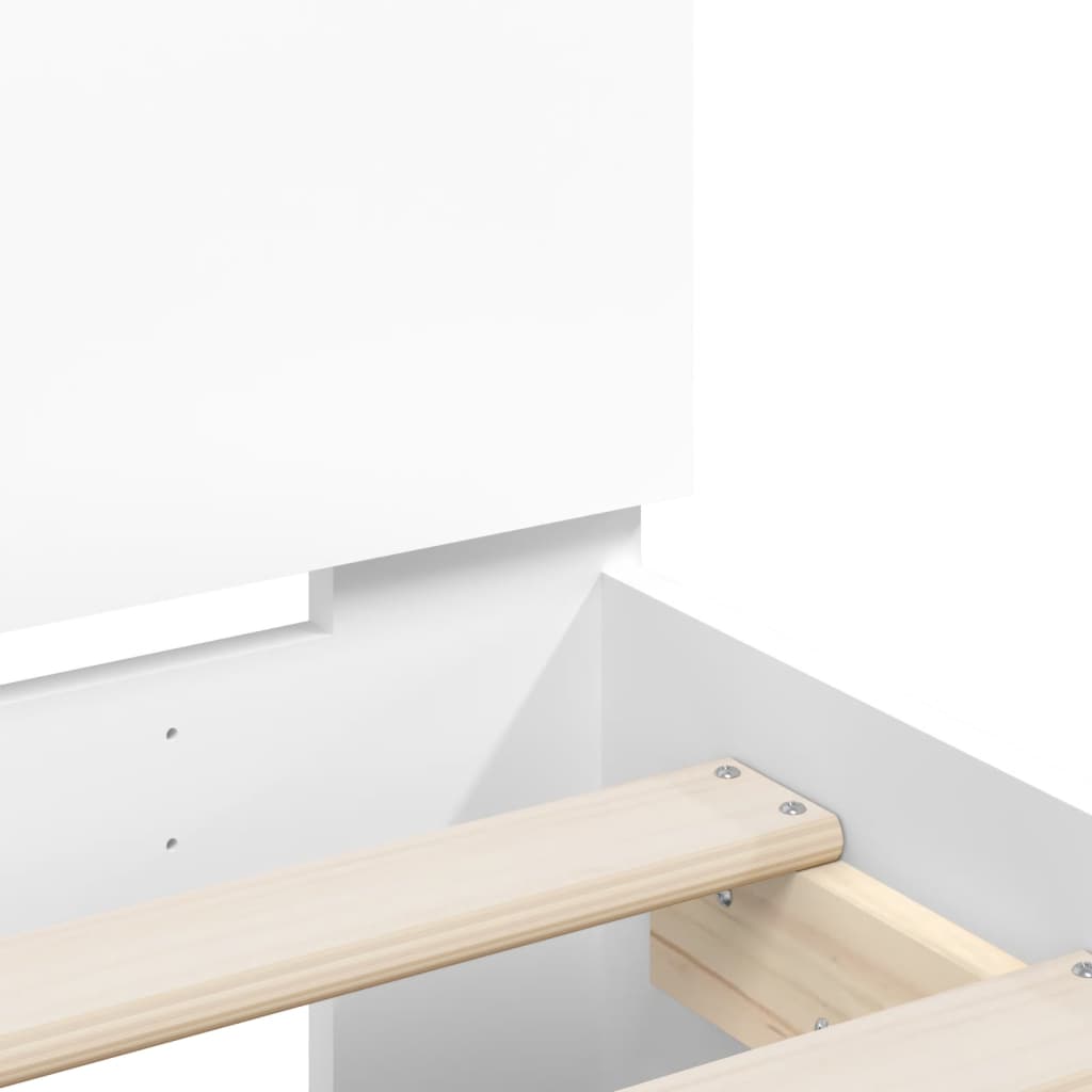 Bed Frame without Mattress with Headboard White 90x190 cm