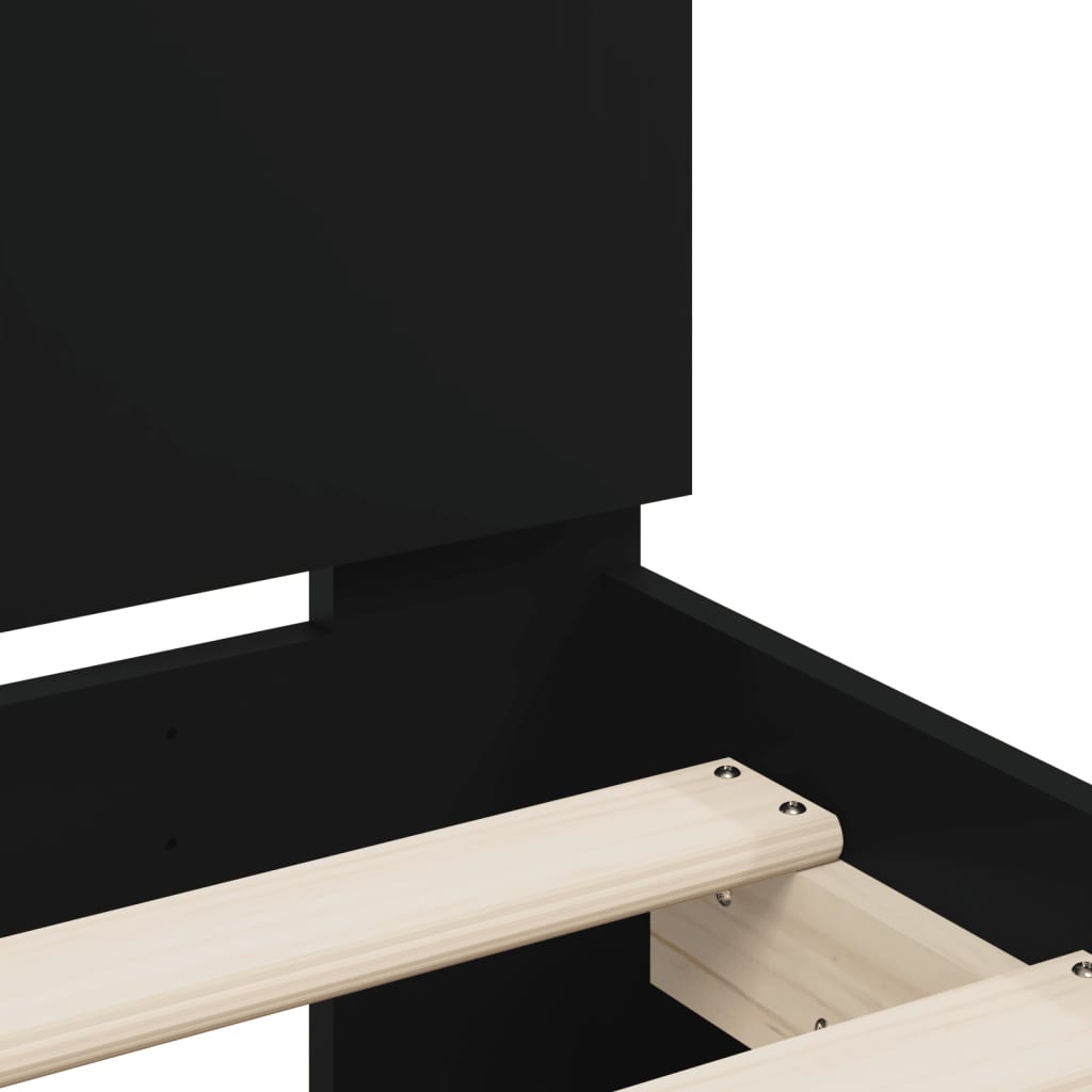 Bed Frame without Mattress with Headboard Black 90x190 cm