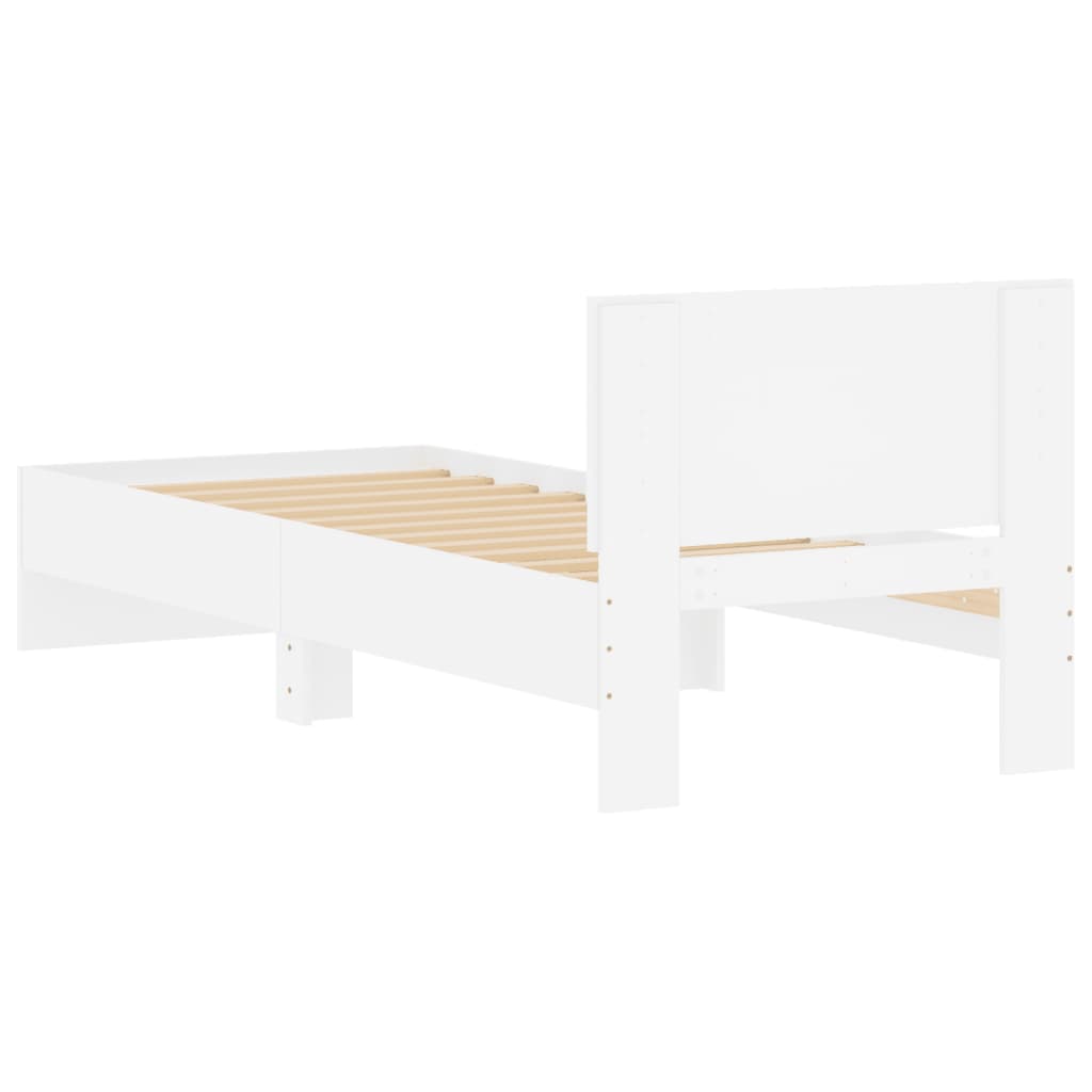 Bed Frame without Mattress with Headboard White 90x190 cm