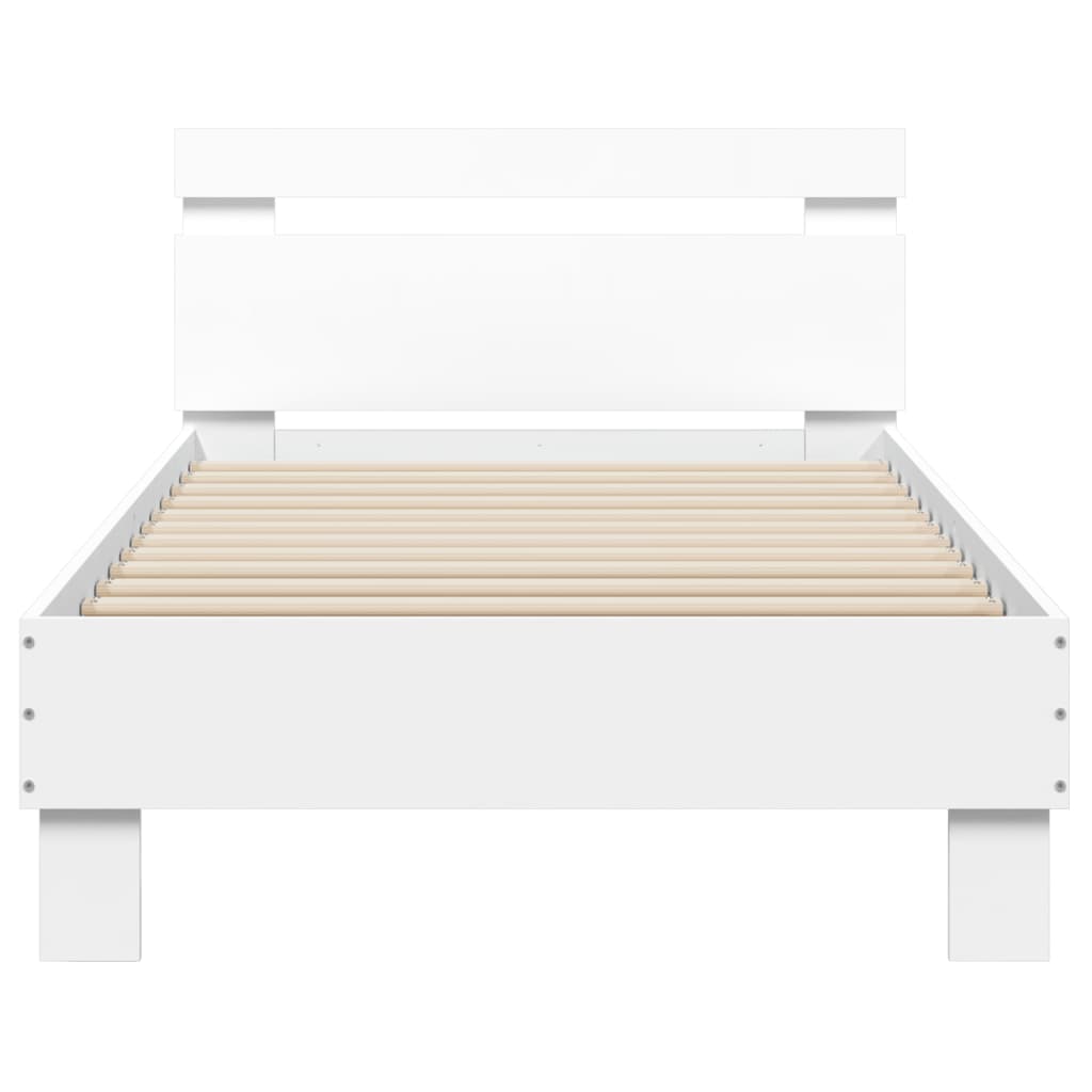 Bed Frame without Mattress with LED Lights White 90x190 cm