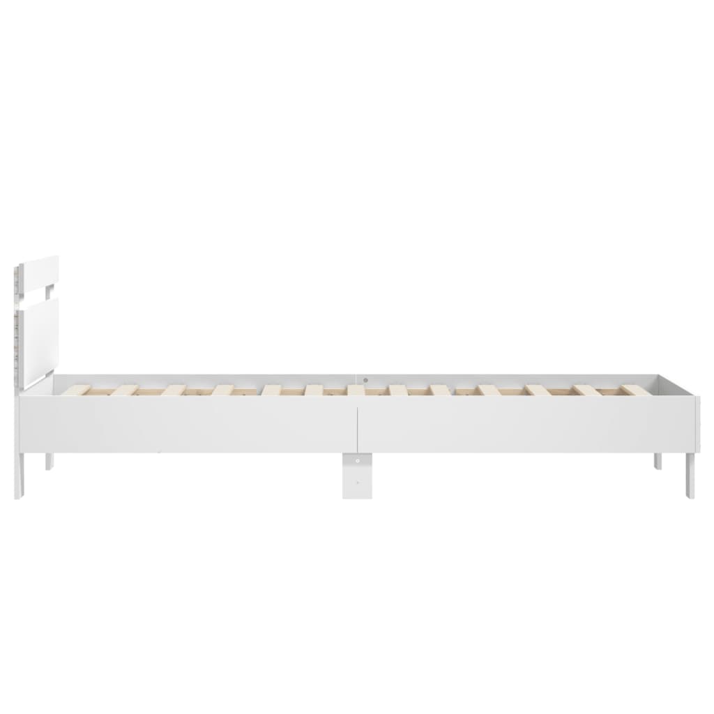 Bed Frame without Mattress with LED Lights White 90x190 cm