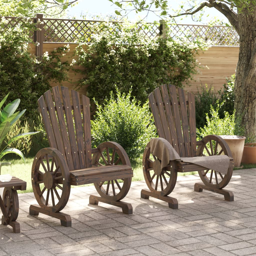 Garden Adirondack Chairs 2 pcs Solid Wood Fir