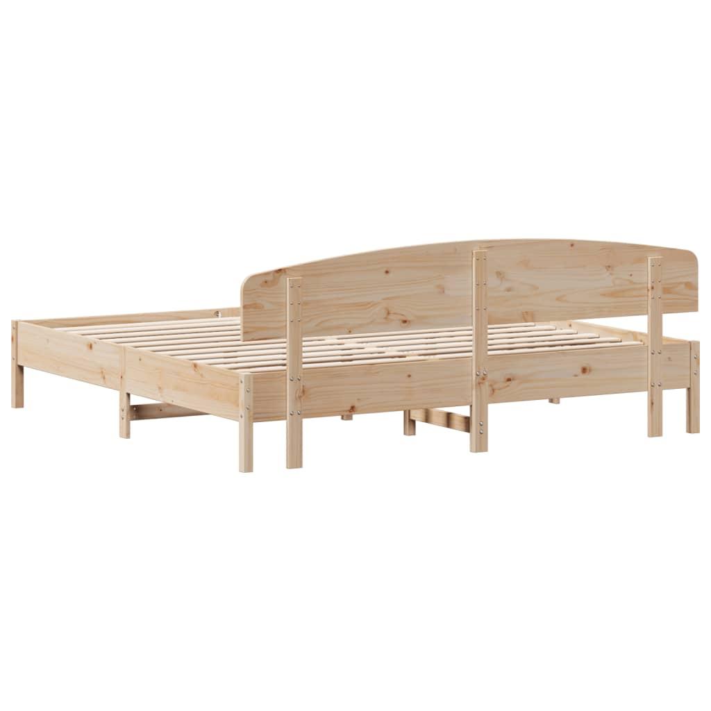 Bed Frame without Mattress 183x203 cm King Solid Wood Pine