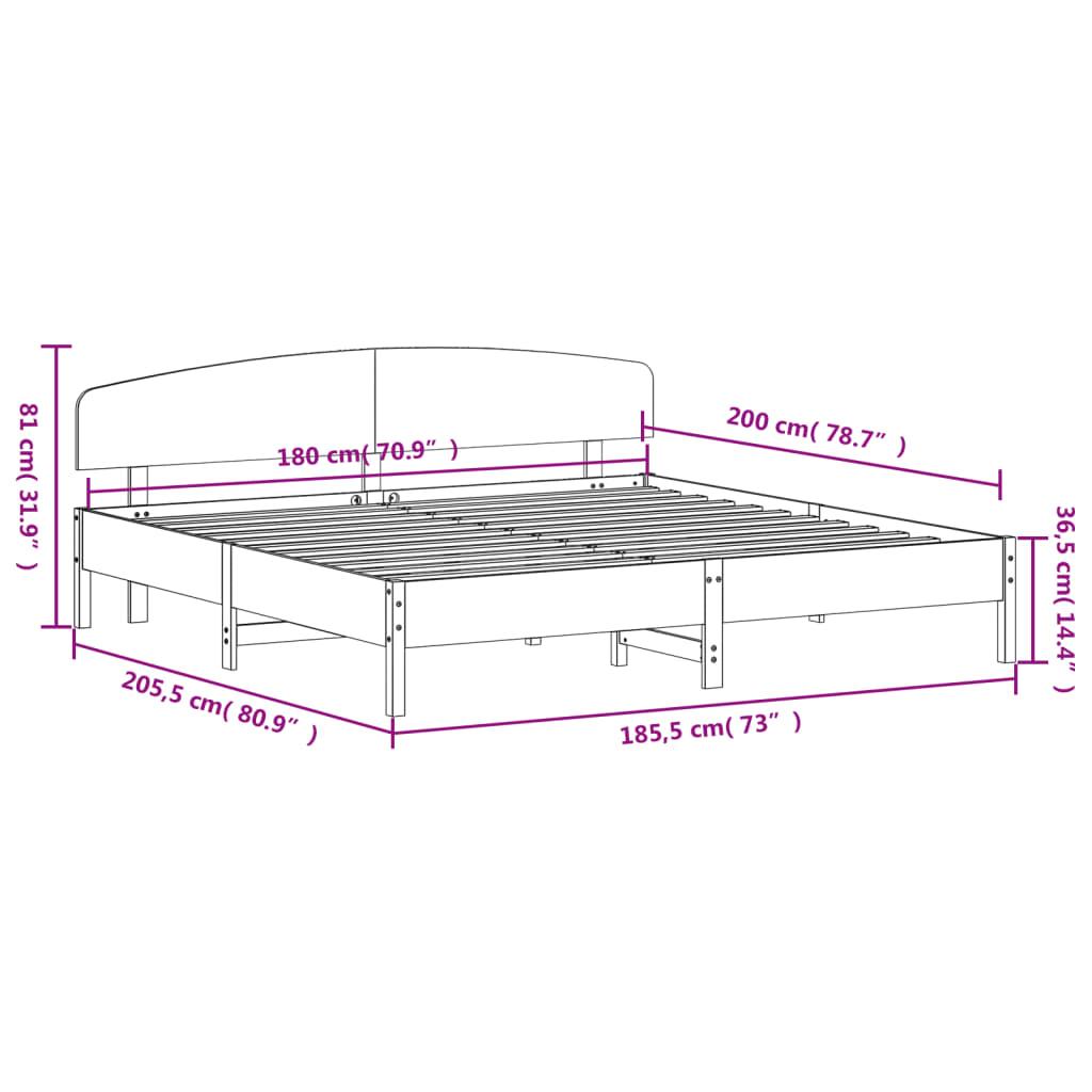 Bed Frame without Mattress 183x203 cm King Solid Wood Pine