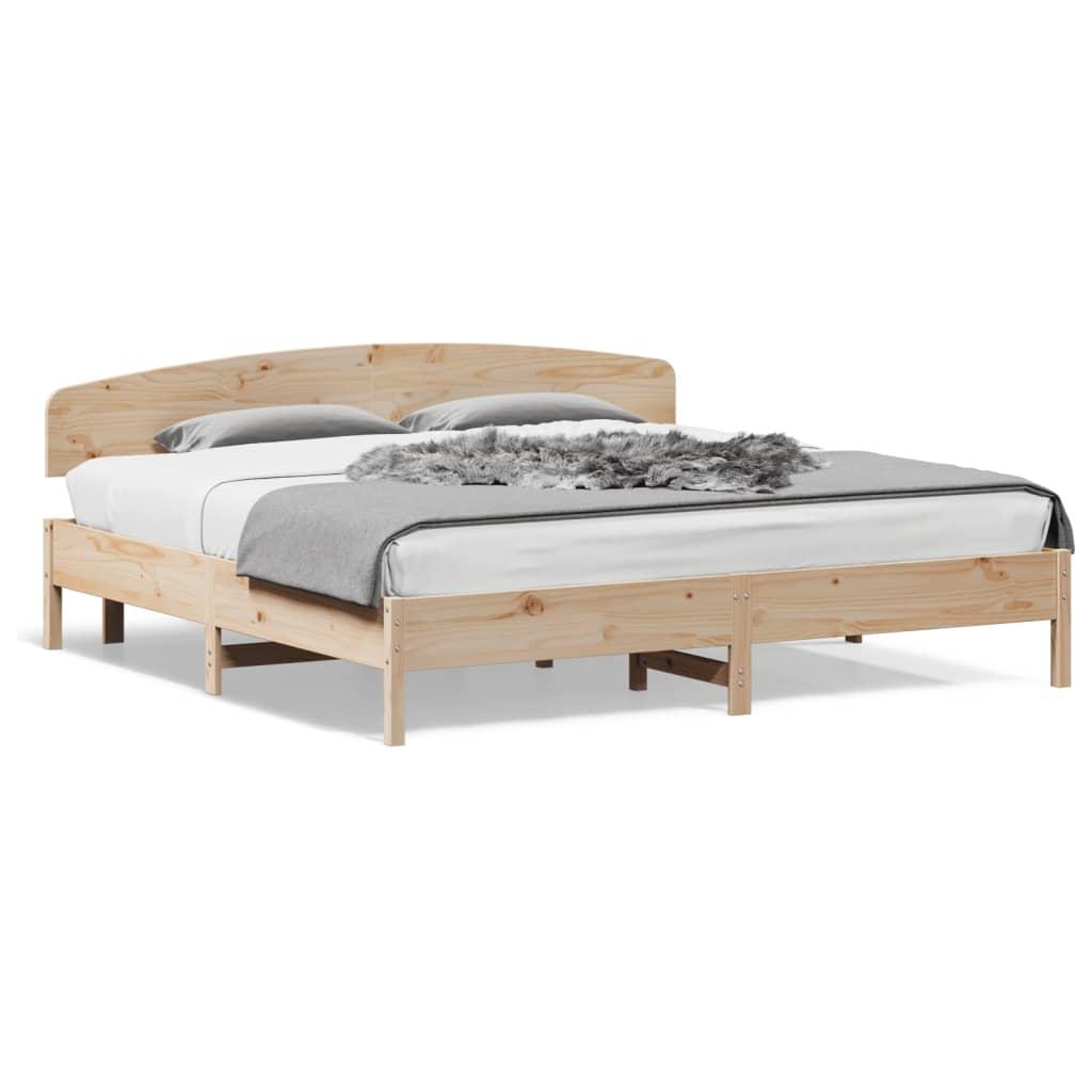 Bed Frame without Mattress 183x203 cm King Solid Wood Pine