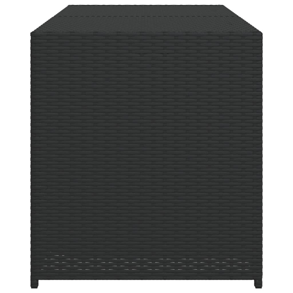 Garden Storage Box Black 283L Poly Rattan