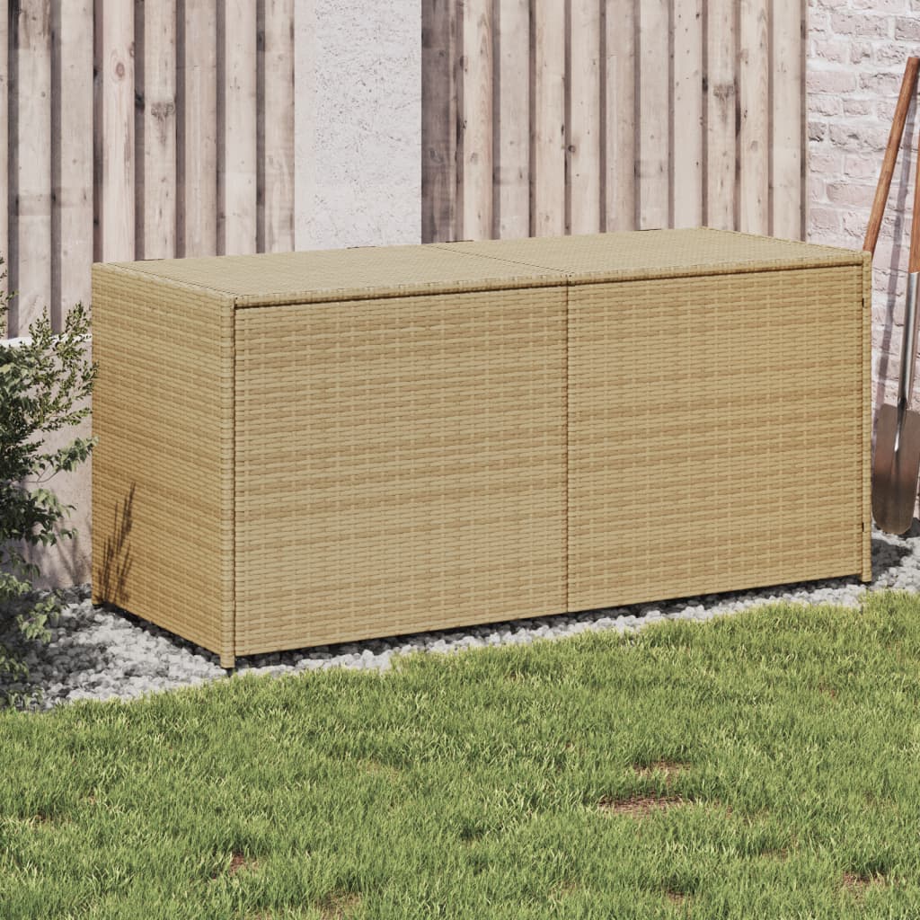 Garden Storage Box Mix Beige 283L Poly Rattan