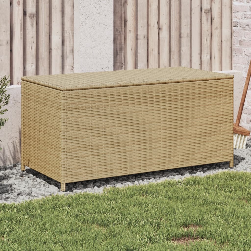 Garden Storage Box Mix Beige 190L Poly Rattan