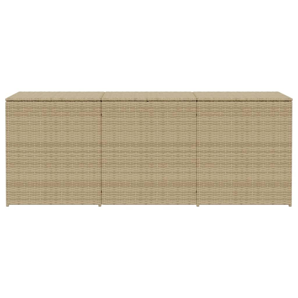 Garden Storage Box Mix Beige 984L Poly Rattan