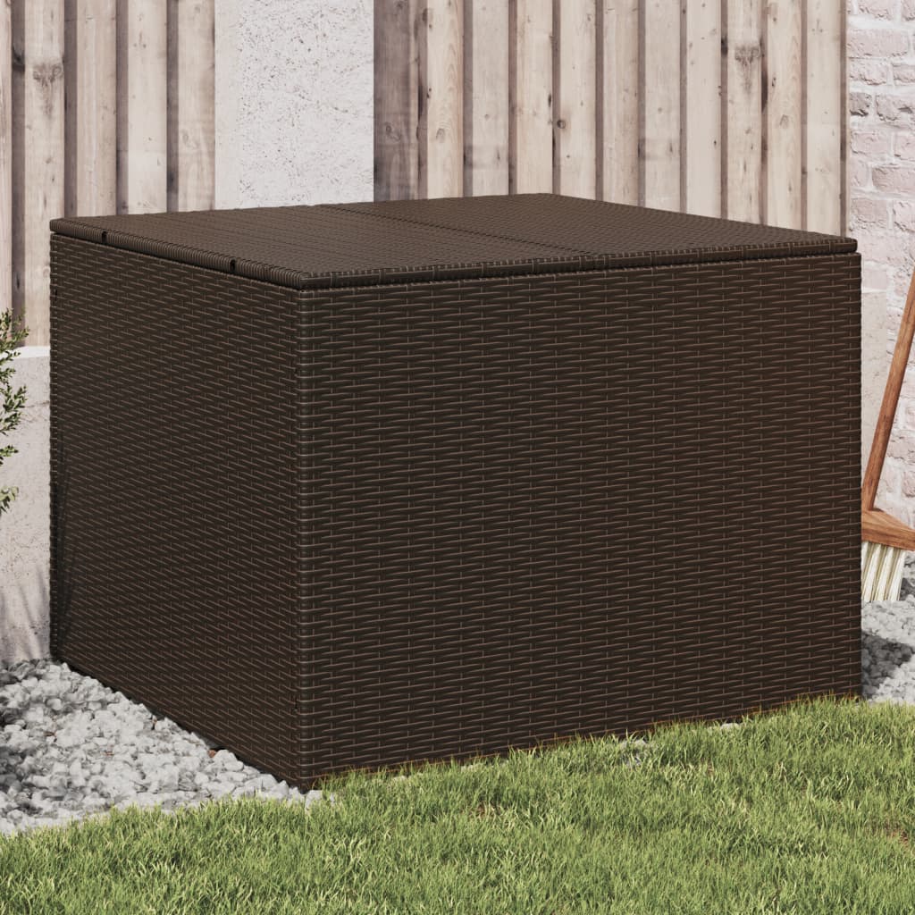 Garden Storage Box Brown 291L Poly Rattan