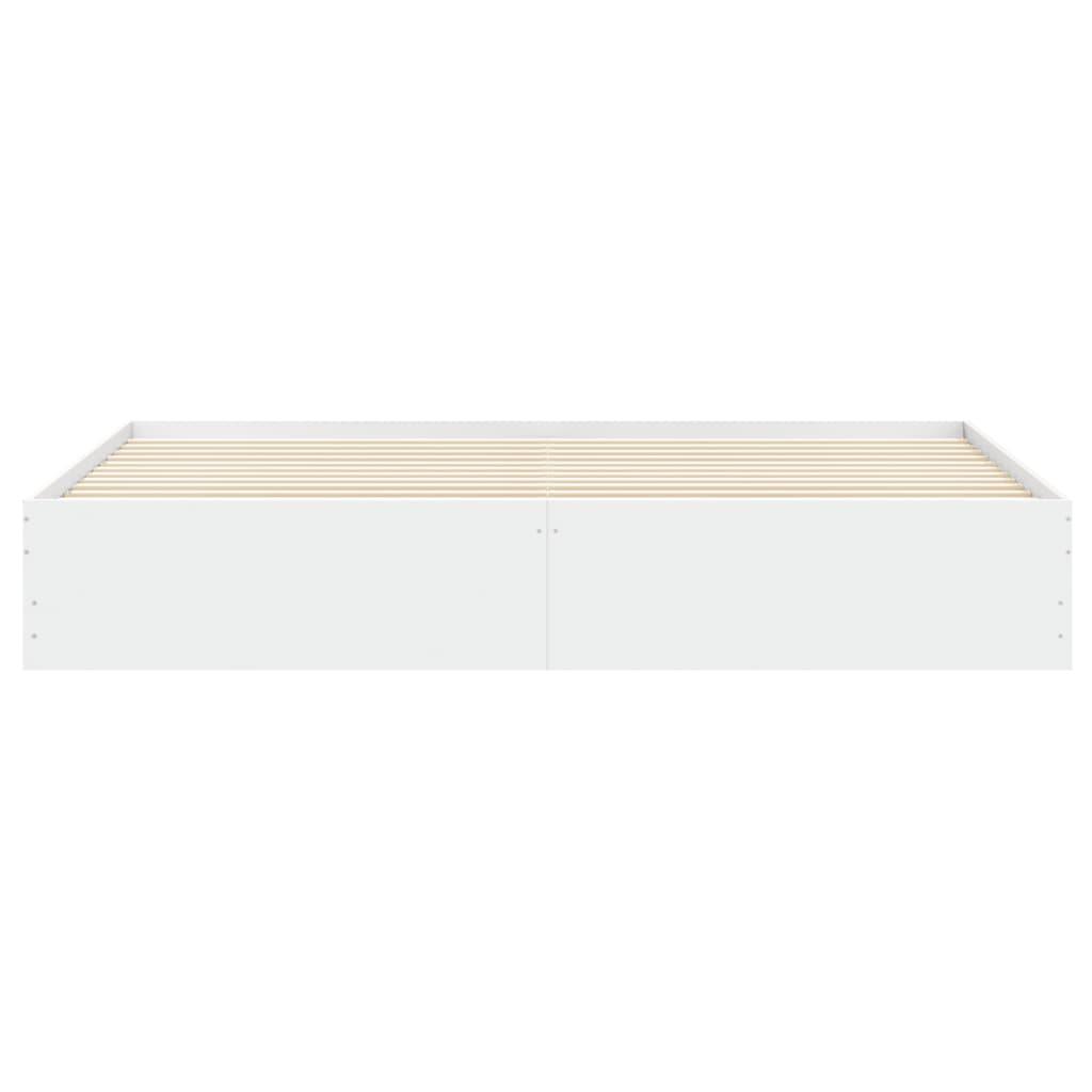 Bed Frame with Drawers without Mattress White 183x203 cm King