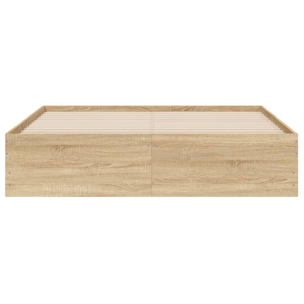 Bed Frame with Drawers without Mattress Sonoma Oak 150x200 cm