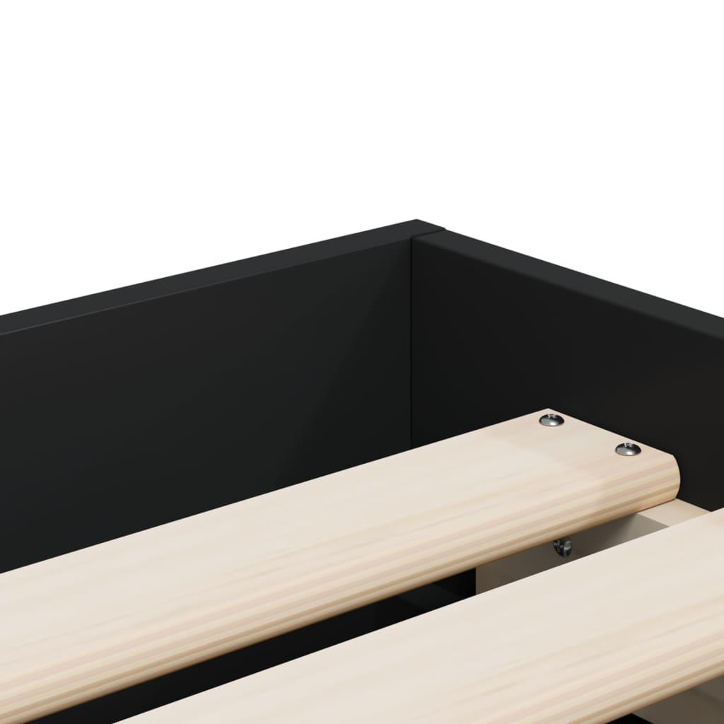 Bed Frame with Drawers without Mattress Black 90x190 cm