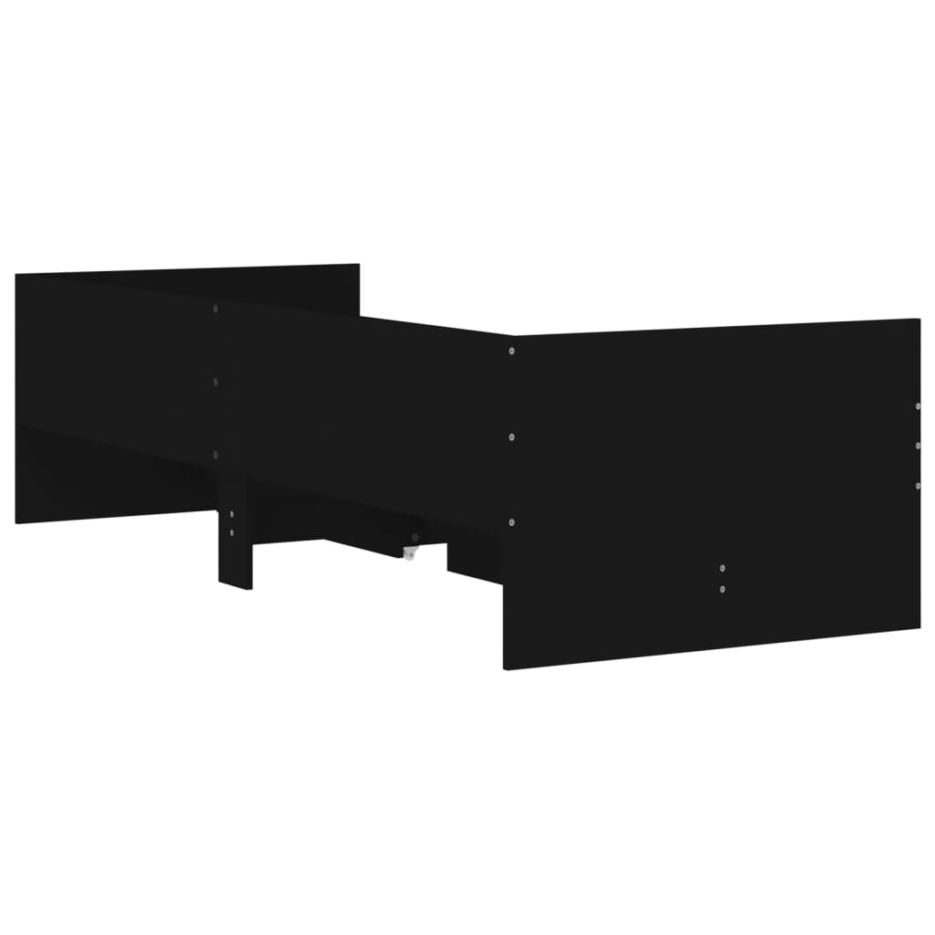 Bed Frame with Drawers without Mattress Black 90x190 cm