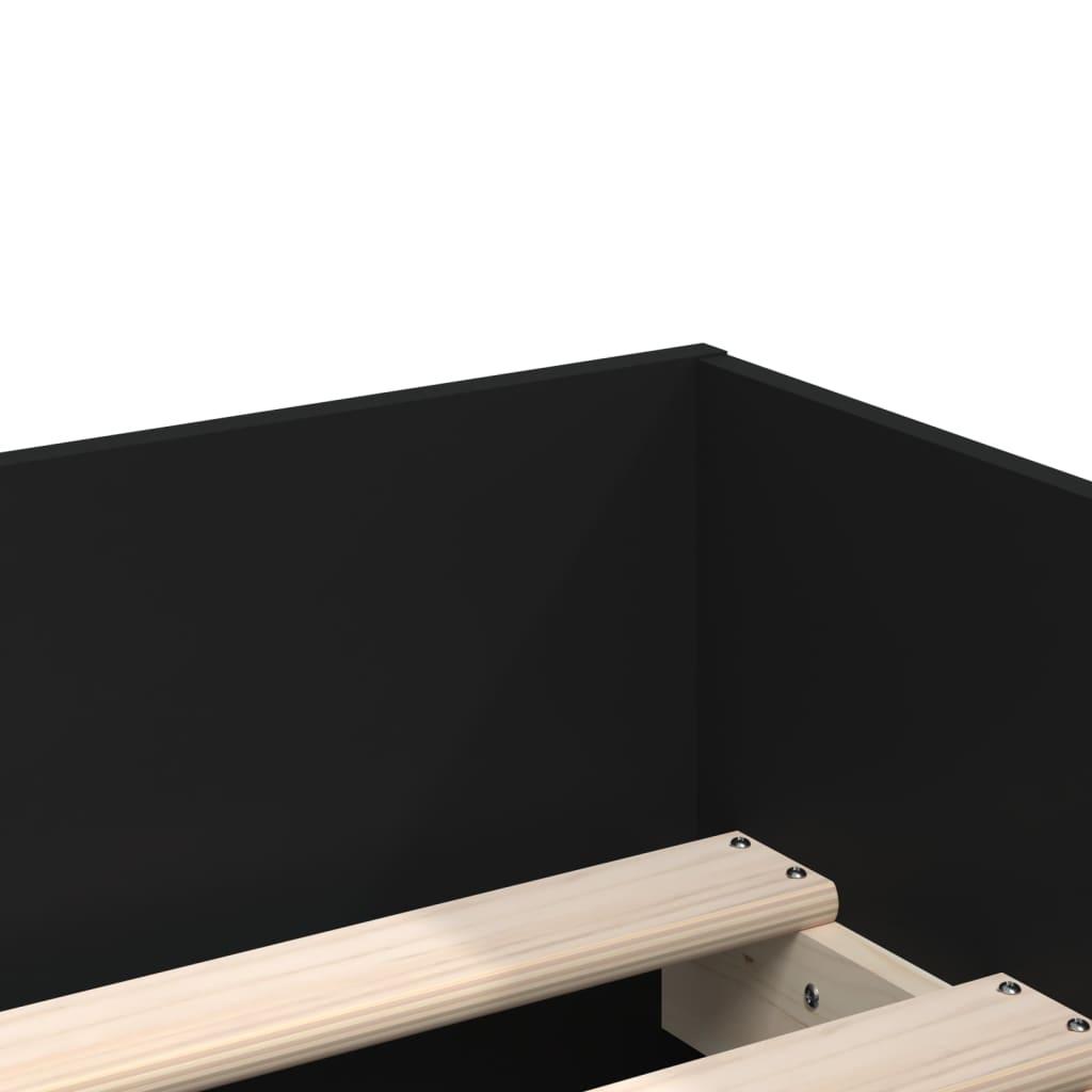 Bed Frame with Drawers without Mattress Black 90x190 cm
