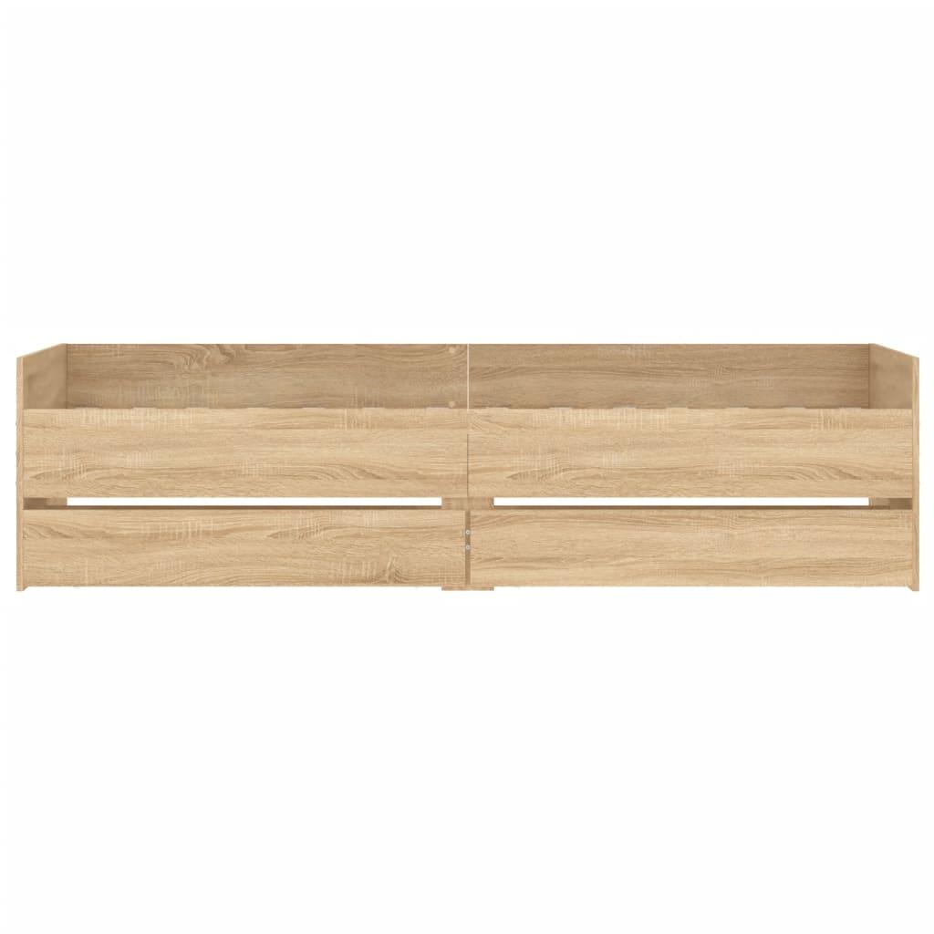 Bed Frame with Drawers without Mattress Sonoma Oak 90x190 cm