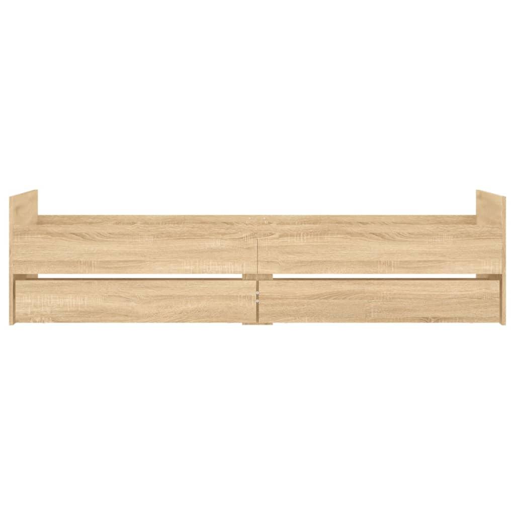 Bed Frame with Drawers without Mattress Sonoma Oak 90x190 cm