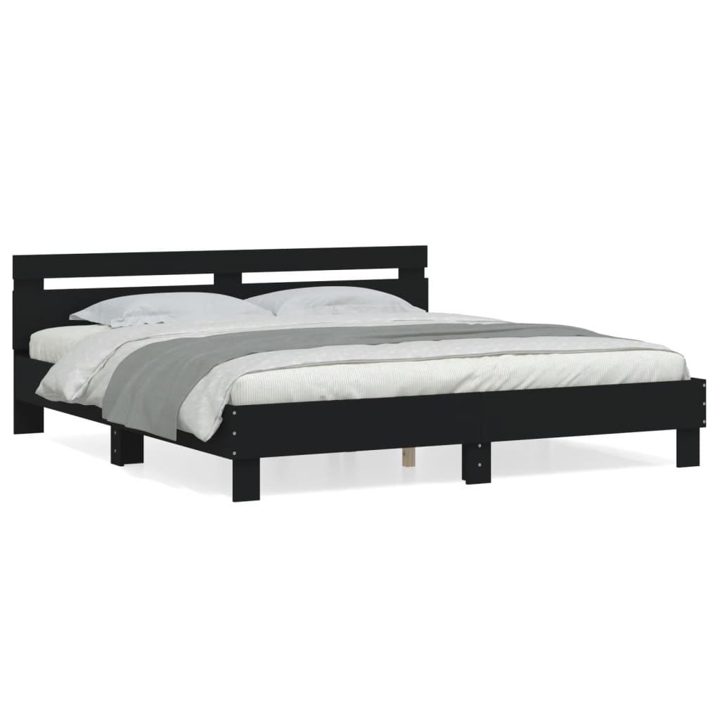 Bed Frame without Mattress Black 183x203 cm King