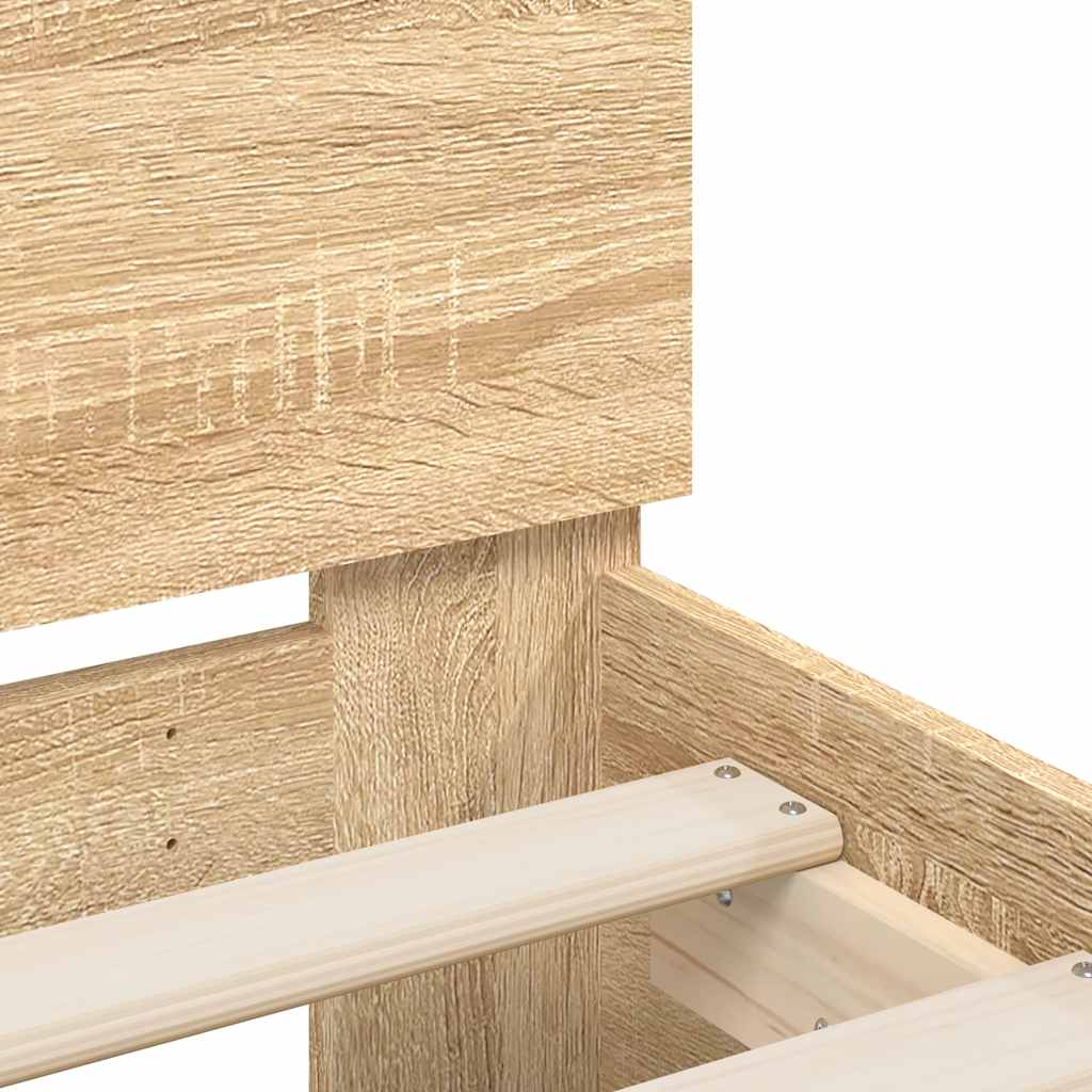 Bed Frame without Mattress Sonoma Oak 183x203 cm King