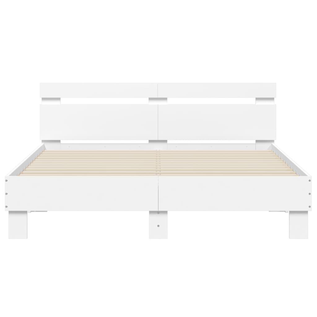 Bed Frame without Mattress White 150x200 cm